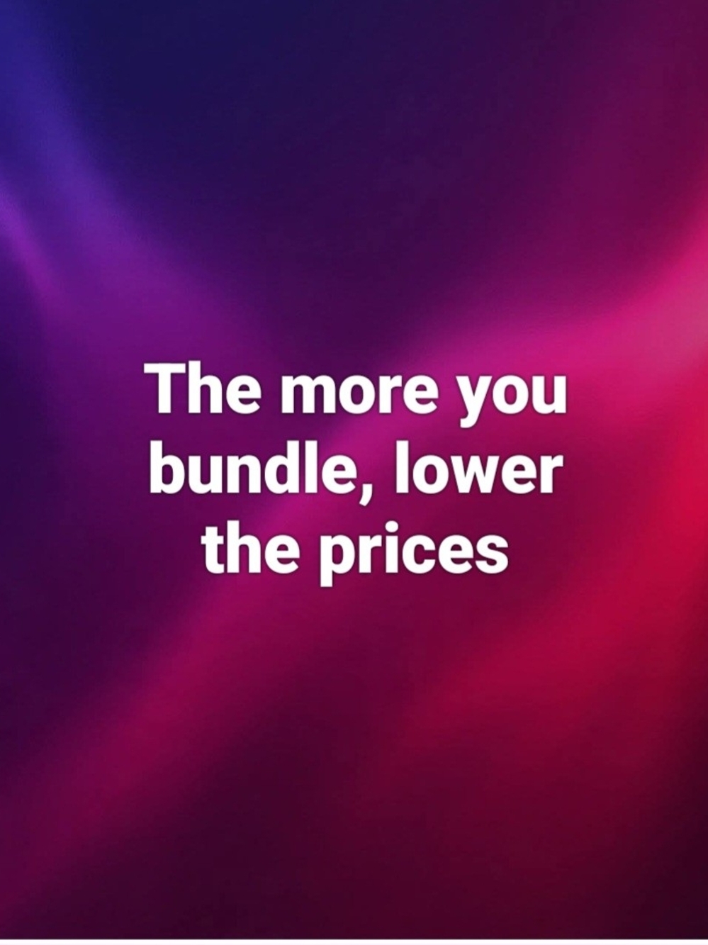 Lets Make Some Bundles. Will Lower Prices Dramaically.